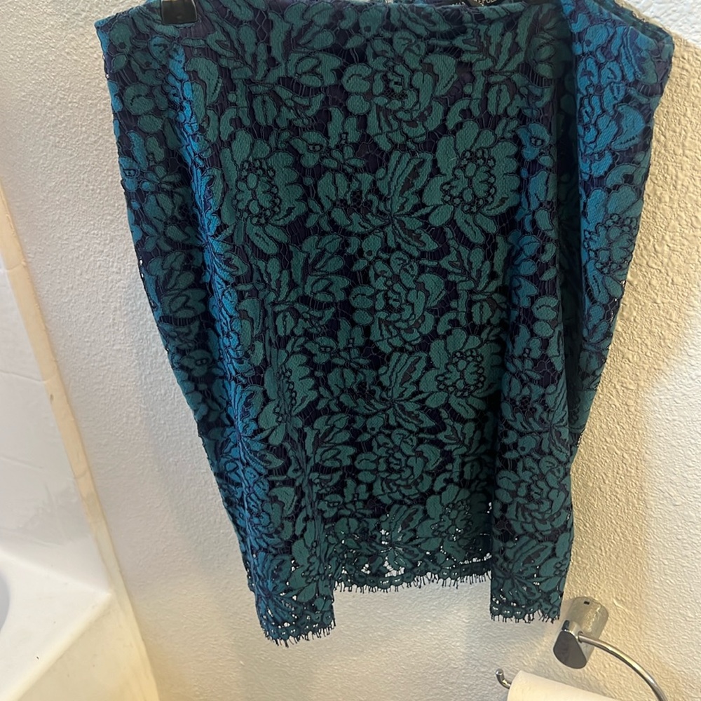 Blue floral pencil skirt